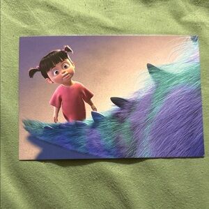 Monsters Inc. Boo and Sulley postcard